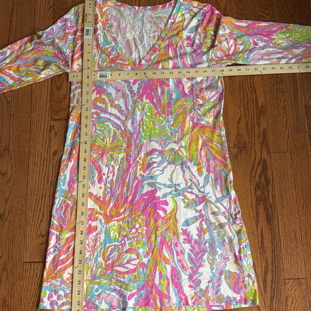 Lilly Pulitzer Christie Dress Scuba to Cuba Size XL Long Sleeve Pima Cotton - Picture 5 of 5
